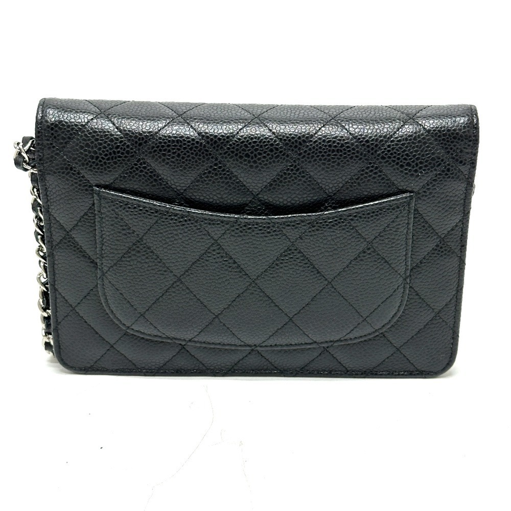 CHANEL Authentic Black Caviar Leather Logo Wallet - Picture 2 of 16